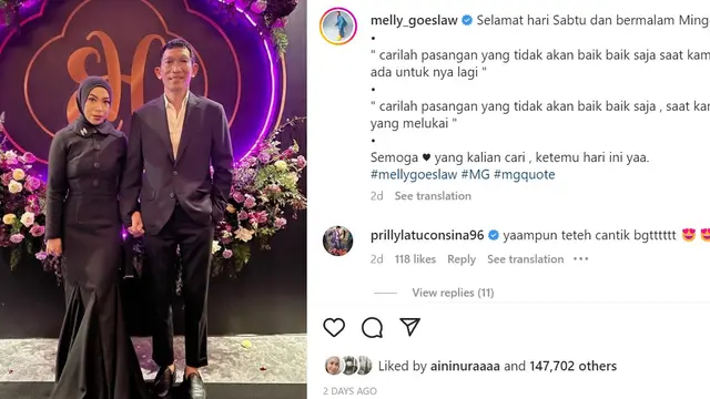 Melly Goeslaw menuliskan quotes tentang mencari sosok pendamping hidup. (Foto: Instagram/melly_goeslaw)