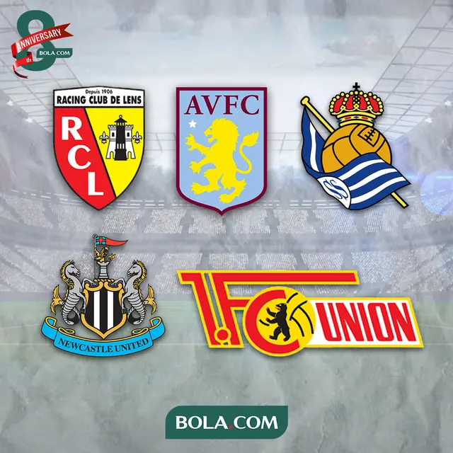 Ilustrasi - Lens, Union Berlin, Aston Villa, Newcastle, Real Sociedad