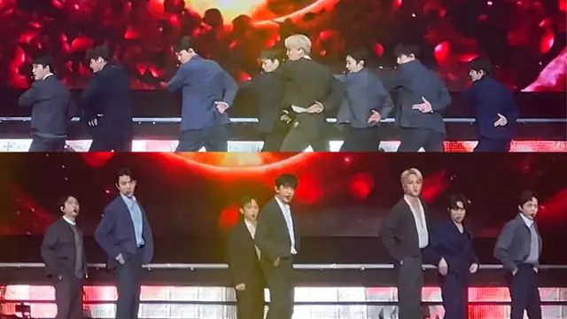 Potret EXO OT8 Bawakan Lagu Love Shot di Fanmeeting Anniversary 11 Tahun