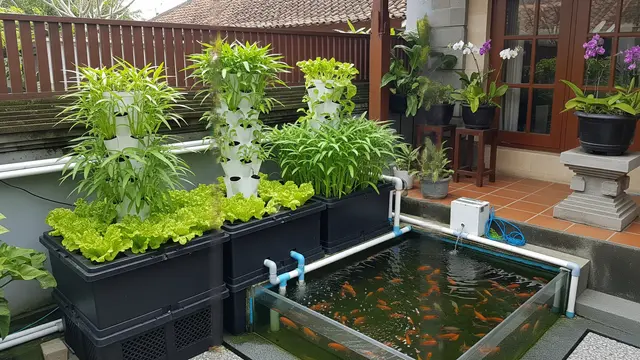 Model Kebun Sayur Dekat Kolam Ikan yang Hemat Ruang