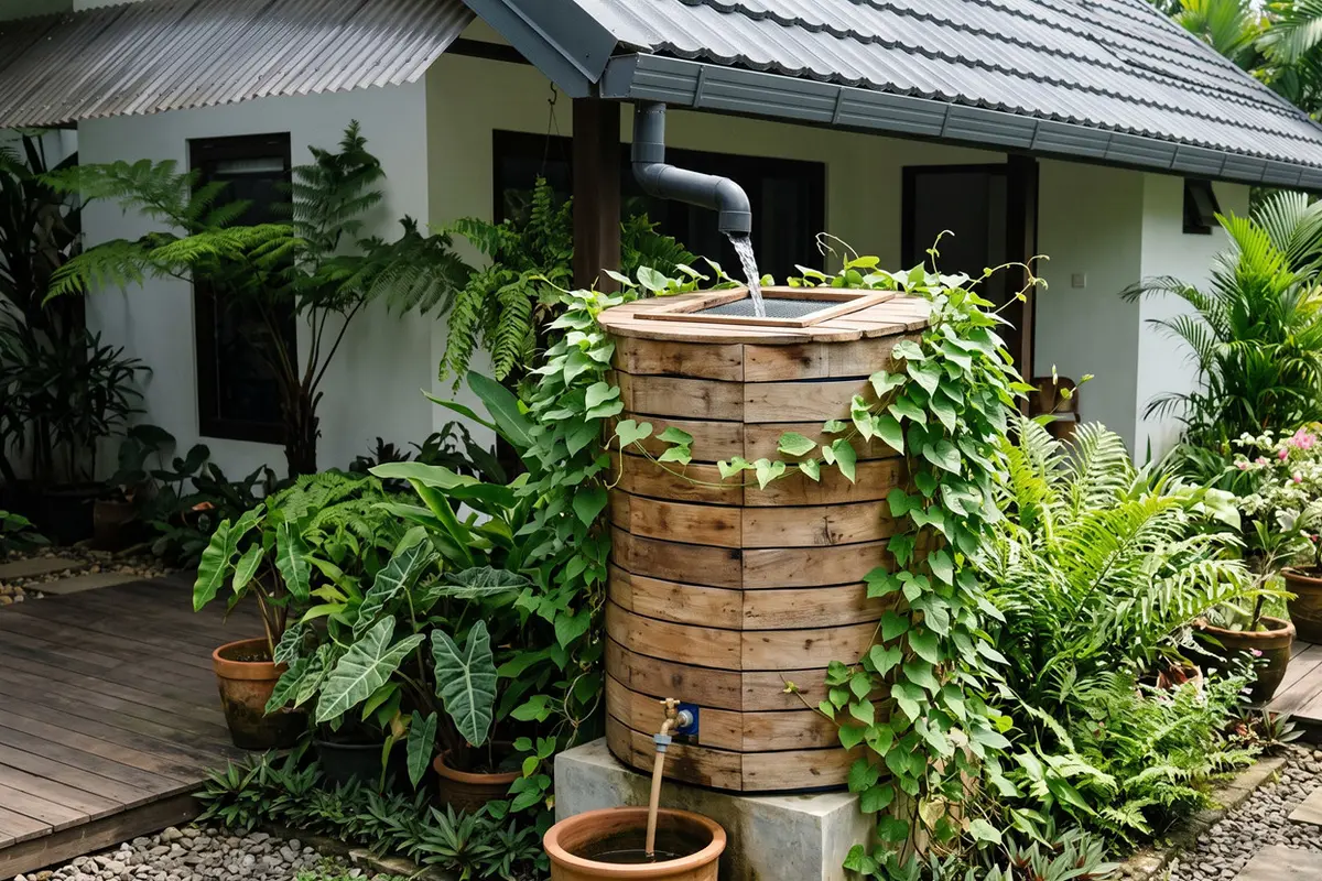 Ide Drum Plastik Bekas Jadi Bak Penampung Air Hujan