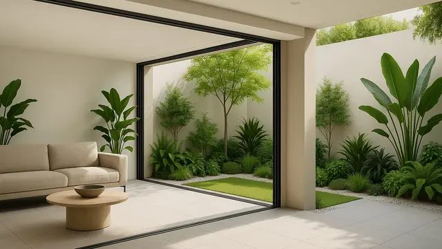 Model Teras Menyatu dengan Taman Indoor Minimalis 2025 /Ilustrasi gambar oleh AI