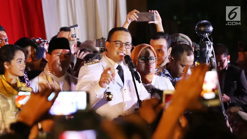 Usai Dilantik, Anies Baswedan Berikan Pidato Pertama di Depan Warga Jakarta