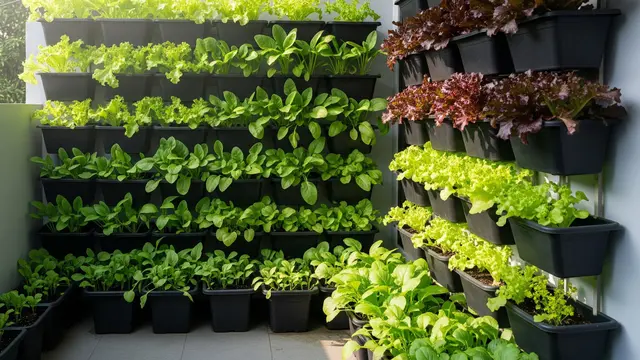 Kebun Sayur Daun dalam Pot Susun Vertikal