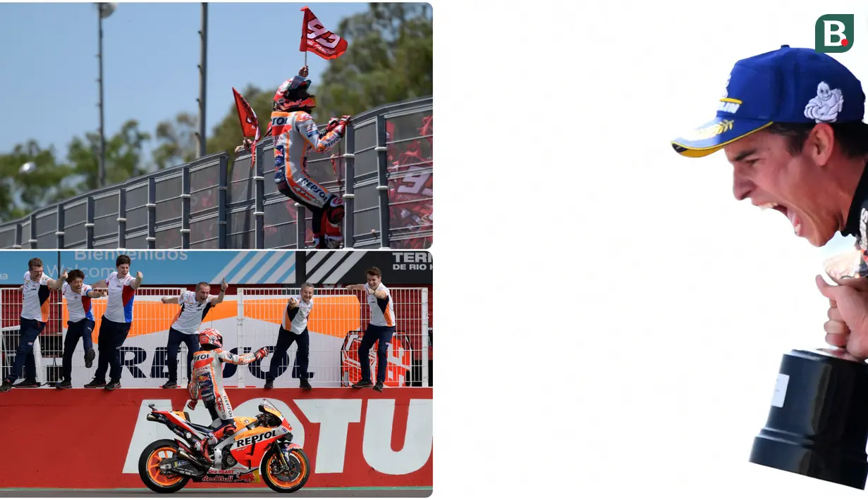 Marc Marquez pebalap Repsol Honda berusia 26 tahun pemilik 5 titel gelar juara Motogp yang berjulukan Semut Cervera dikenal memiliki selebrasi nyeleneh atau unik saat beraksi di lintasan. Seperti apa saja aksi pebalap Spanyol ini?