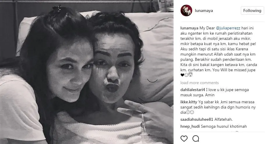 Luna Maya antar kepergian Julia Perez.