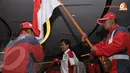 Roy Suryo (Menpora - tengah) memimpin langsung upacara pengukuhan dan pelepasan 621 atlit yang akan berlaga di Sea Games 2013 Myanmar di Jakarta pada 2 Desember 2013 (Liputan6.com/Helmi Fithriansyah)