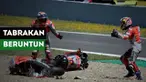 Terjadi tabrakan beruntun pada MotoGP Jerez yang melibatkan Jorge Lorenzo, Andrea Dovizioso dan Dani Pedrosa.