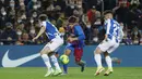 Barcelona sebenarnya mendominasi jalannya pertandingan dengan penguasaan bola mencapai 65 persen, namun disipilinnya barisan pertahanan Espanyol membuat Barca kesulitan mencetak gol. (AP/Joan Monfort)