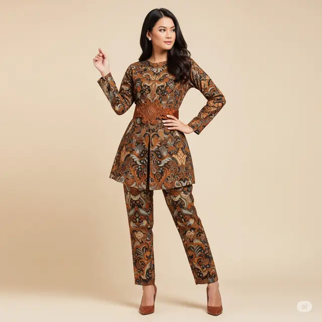 Model Jumpsuit Batik Wanita Terkini.