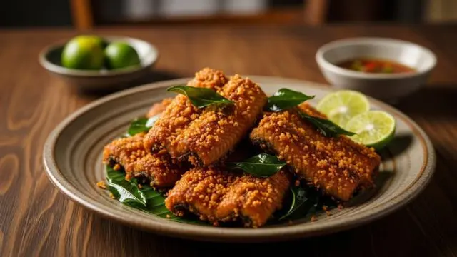 Belut Goreng Kremes Daun Kunyit