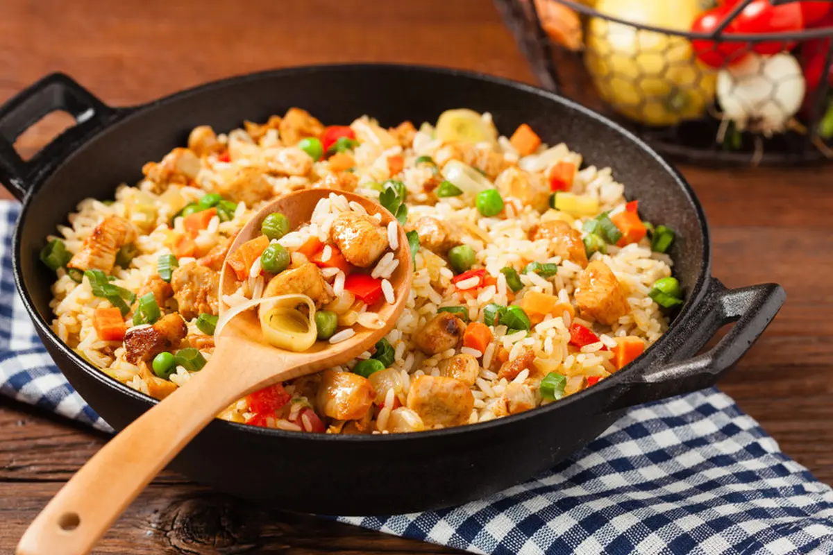 nasi goreng shirataki ayam sayur