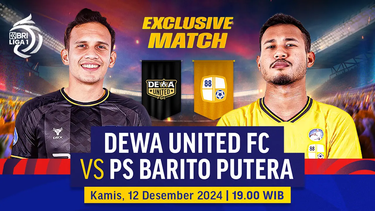 Peratandingan Eksklusif BRI Liga 1: Dewa United FC vs Barito Putera di Vidio