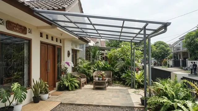 Pergola Baja Tipis yang Sedang Tren Model Atap Polikarbonat