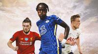 Ilustrasi - Harvey Elliott, Trevoh Chalobah, Oliver Skipp (Bola.com/Adreanus Titus)