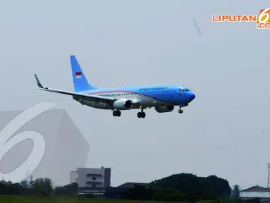 Pesawat Kepresidenan Republik Indonesia akhirnya tiba di Lanud Halim Perdanakusuma, Kamis (10/04/14) (Liputan6.com/Andrian M. Tunay)