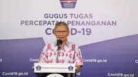 Juru Bicara Pemerintah untuk Penanganan COVID-19 Achmad Yurianto saat konferensi pers Corona di Graha BNPB, Jakarta, Sabtu (20/6/2020). (Dok Badan Nasional Penanggulangan Bencana/BNPB)