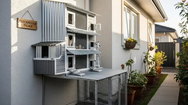 Model Kandang Ayam Nempel di Tembok Rumah untuk Lahan Sempit/Gemini AI