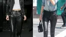 Sama-sama memakai celana kulit, Bella dan Gigi terlihat sangat kompak meski menggunakannya di momen berbeda. (SPLASH NEWS; MARC PIASECKI/GC IMAGES/InStyle)
