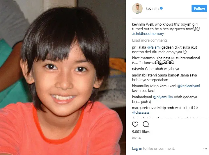 Terpilih sebagai Miss International 2017, Kevin Lilliana pernah terlihat seperti anak laki-laki (Instagram/@kevinlln)