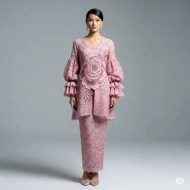 8 Model Kebaya Brokat Lengan Balon: Tren Fashion Tradisional yang Menawan