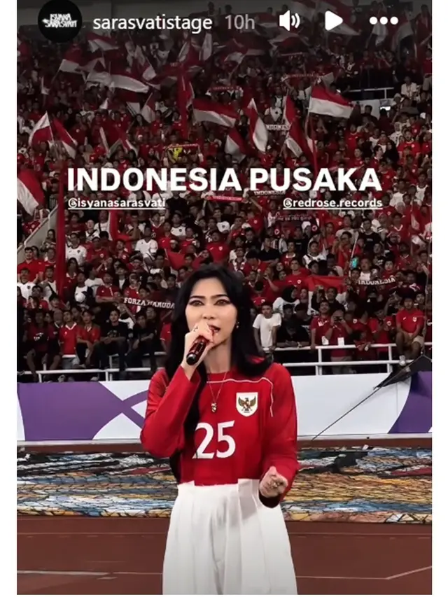 5 Potret Memukau Isyana Sarasvati di GBK, Jadi Opening Act Indonesia Vs Bahrain