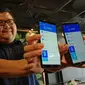 Hasil benchmark Oppo A83 (kanan) dan F5 Youth (kiri) yang diperlihatkan PR Manager Oppo Indonesia, Aryo Meidianto. Liputan6.com/Andina Librianty