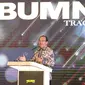 Ketua Dewan Juri Anugerah BUMN 2017, Tanri Abeng menyampaikan sambutan di Jakarta, Jumat (15/9).  Tahun ini untuk pertama kalinya Anugerah BUMN Awards 2017 tidak hanya melibatkan BUMN, tetapi juga anak Perusahaan BUMN. (Liputan6.com/Angga Yuniar)