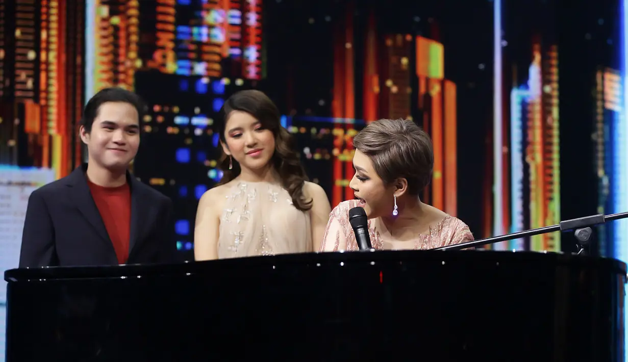 Maia Estianty, Dul Jaelani dan Tiara Anugerah Konser Kemenangan Indonesian Idol, Senin (9/3/2020). (Bambang E Ros/Fimela.com)
