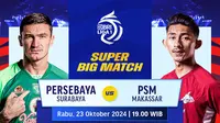 Jadwal link live streaming big match BRI Liga 1: Persebaya Surabaya vs PSM Makassar pada matchweek 9 di Vidio. (sum. doc. vidio.com)