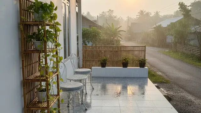 Warna Cat Teras Anti Kusam untuk Rumah Pinggir Jalan. AI