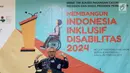 Ketua KPU, Arief Budiman saat membuka debat tim sukses Capres/Cawapres di Jakarta, Kamis (28/2). Debat diselenggarakan Pokja Implementasi UU Penyandang Disabilitas, bertema Membangun Indonesia Inklusif Disabilitas 2024. (Liputan6.com/Helmi Fithriansyah)