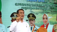 Menteri Pertanian (Mentan) Andi Amran Sulaiman menghadiri dan membuka Jambore Penyuluh Pertanian Nasional Tahun 2023 yang dihelat di Kabupaten Sigi, Provinsi Sulawesi Tengah (Sulteng)