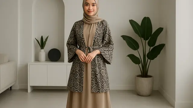7 Gamis dengan Outer Kimono yang Anggun dan Modern, Cocok untuk Acara Formal hingga Santai