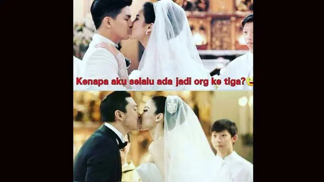 Meme Putra Altar Gereja di Pernikahan Sandra Dewi