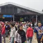 Pelajar Bogor memenuhi stasiun untuk ikut demo di DPR. (Liputan6.com/Achmad Sudarno)