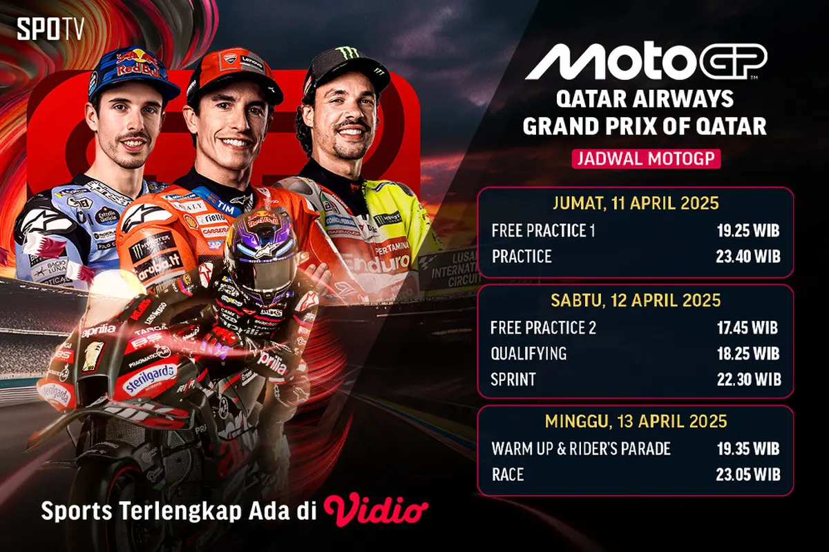 Jadwal Live Streaming MotoGP 2025 - Qatar Airways Grand Prix of Qatar di Vidio