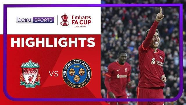 Berita video highlights laga kemenangan Liverpool atas Shrewsbury Town pada babak ketiga Piala FA 2021/2022, Minggu (9/1/2022) malam hari WIB.