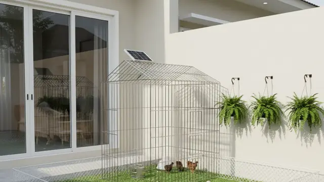 Model Halaman Belakang Rumah di Desa untuk Ternak Kecil. AI