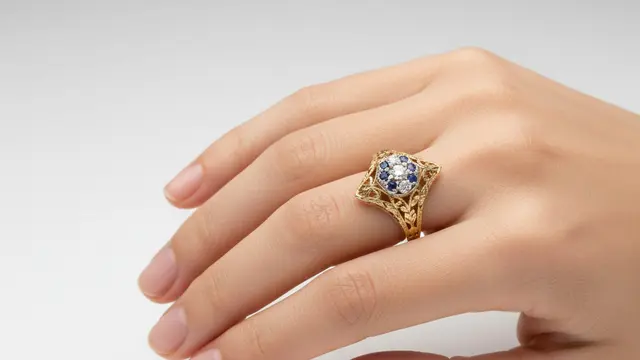 Model Cincin Emas 24 Karat 5 Gram Motif Vintage/Ilustrasi AI