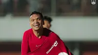 Penyerang Persis Solo, Ferdinan Sinaga saat merayakan gol terakhirnya bersama Laskar Sambernyawa pada laga melawan Persik Kediri pada laga pamungkas BRI Liga 1 2022/2023. (DOK Persis)