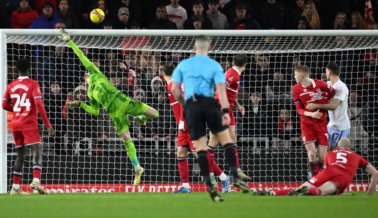 Leon Bailey dan kolega tak mampu berbuat banyak di babak pertama. Dari lima tendangan yang dilepaskan, tidak ada satu pun yang mengarah langsung ke gawang Middlesbrough. (Oli SCARFF/AFP)