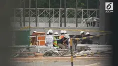 Puslabfor Mabes Polri melakukan olah tempat kejadian perkara di Apartemen Pakubuwono Spring, Jakarta Selatan.