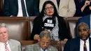 Tlaib juga menjadi satu dari dua perempuan Muslim pertama yang terpilih sebagai anggota Kongres AS. Satu perempuan Muslim lainnya yang berhasil duduk di jabatan itu ialah Ilhan Oman. (Anna Moneymaker / GETTY IMAGES NORTH AMERICA / Getty Images via AFP)