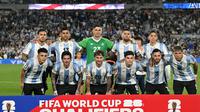 Skuad Argentina berfoto jelang laga kandang melawan Brasil pada Kualifikasi Piala Dunia 2026 di Buenos Aires, Rabu (26/3/2025) pagi WIB. (Luis ROBAYO / AFP)