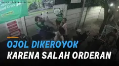 Terekam kamera cctv seorang ojol dikeroyok karyawan restoran.