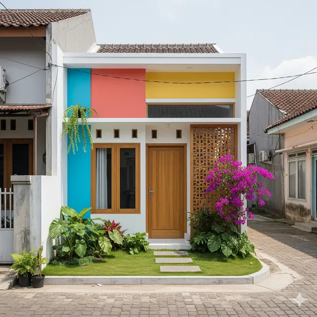 Desain Rumah Rp 100 Juta di Gang yang Aesthetic. (via Gemini)