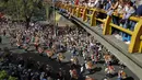 Festival bunga tahunan Medellin, yang dikenal dengan nama Feria de Las Flores, telah membantu membangun reputasi sebagai ibukota budaya Kolombia.  (AFP/Fredy Builes)