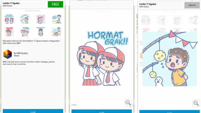 Stiker BBM bertema Hari Kemerdekaan RI ke-73 (Liputan6.com/ Agustin Setyo W)