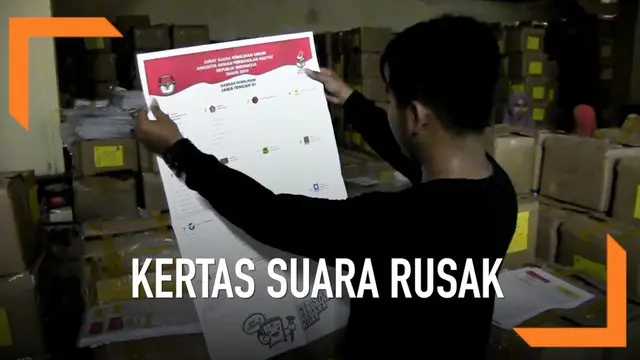KPU Kabupaten Magelang menemukan puluhan ribu kertas suara tak layak untuk Pemilu 2019.